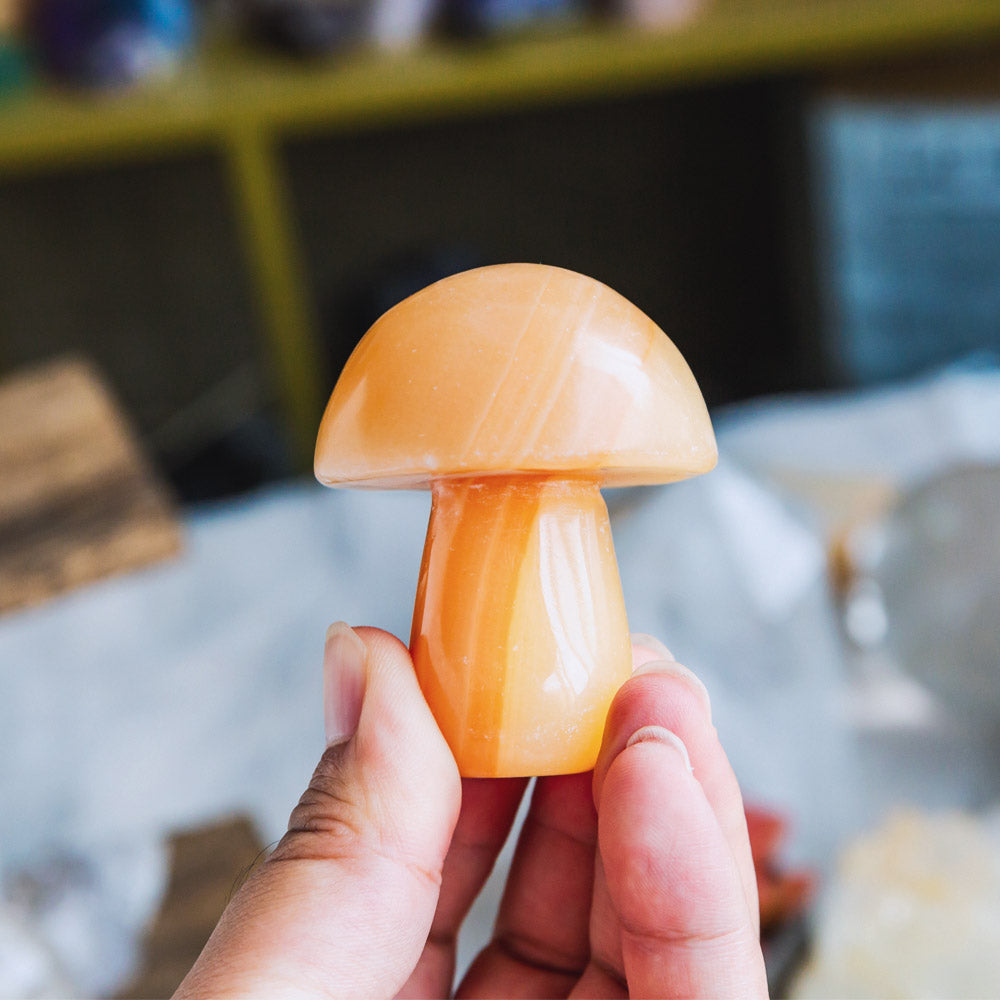 Reikistal Orange Calcite Mushroom