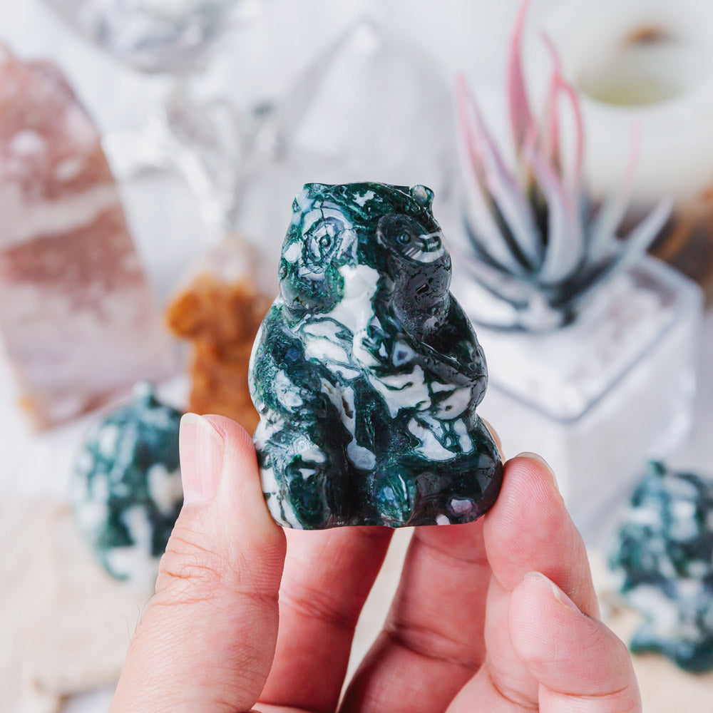 Reikistal 2.5" Moss Agate Bear