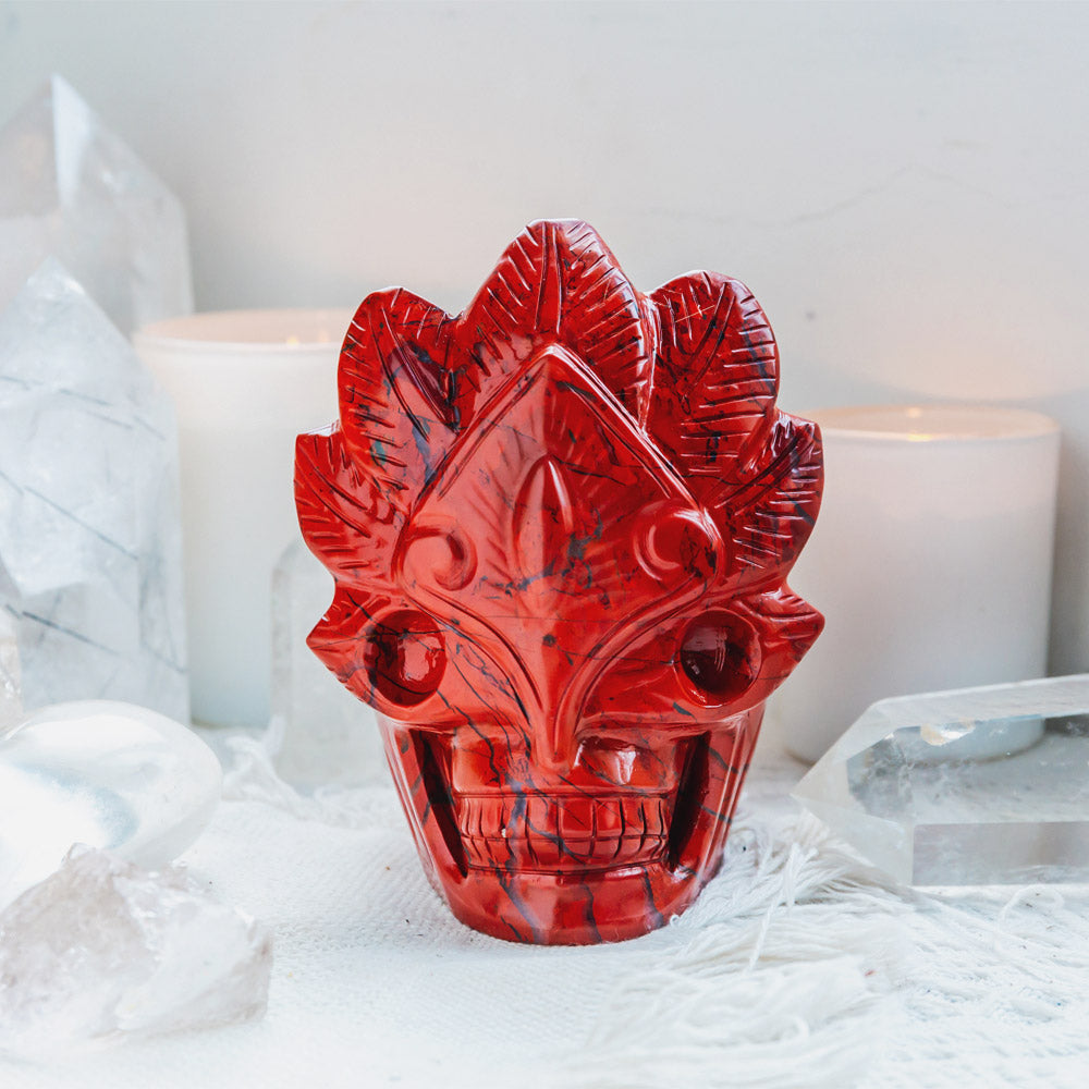 Reikistal Red Jasper Mask Skull