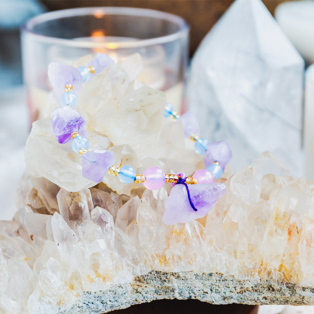 Reikistal Amethyst Raw Stone Bracelet