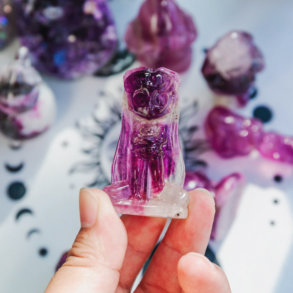 Reikistal Purple Fluorite Carving