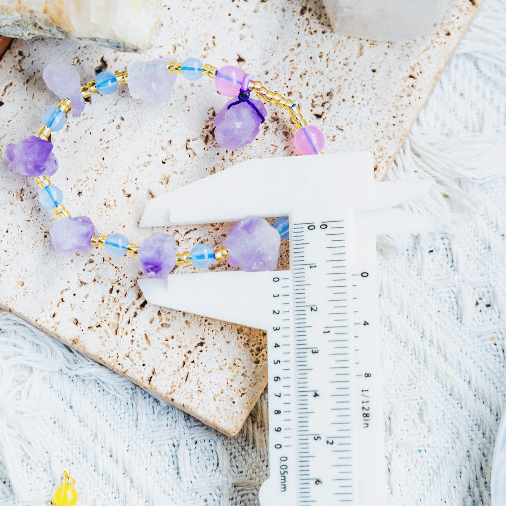 Reikistal Amethyst Raw Stone Bracelet