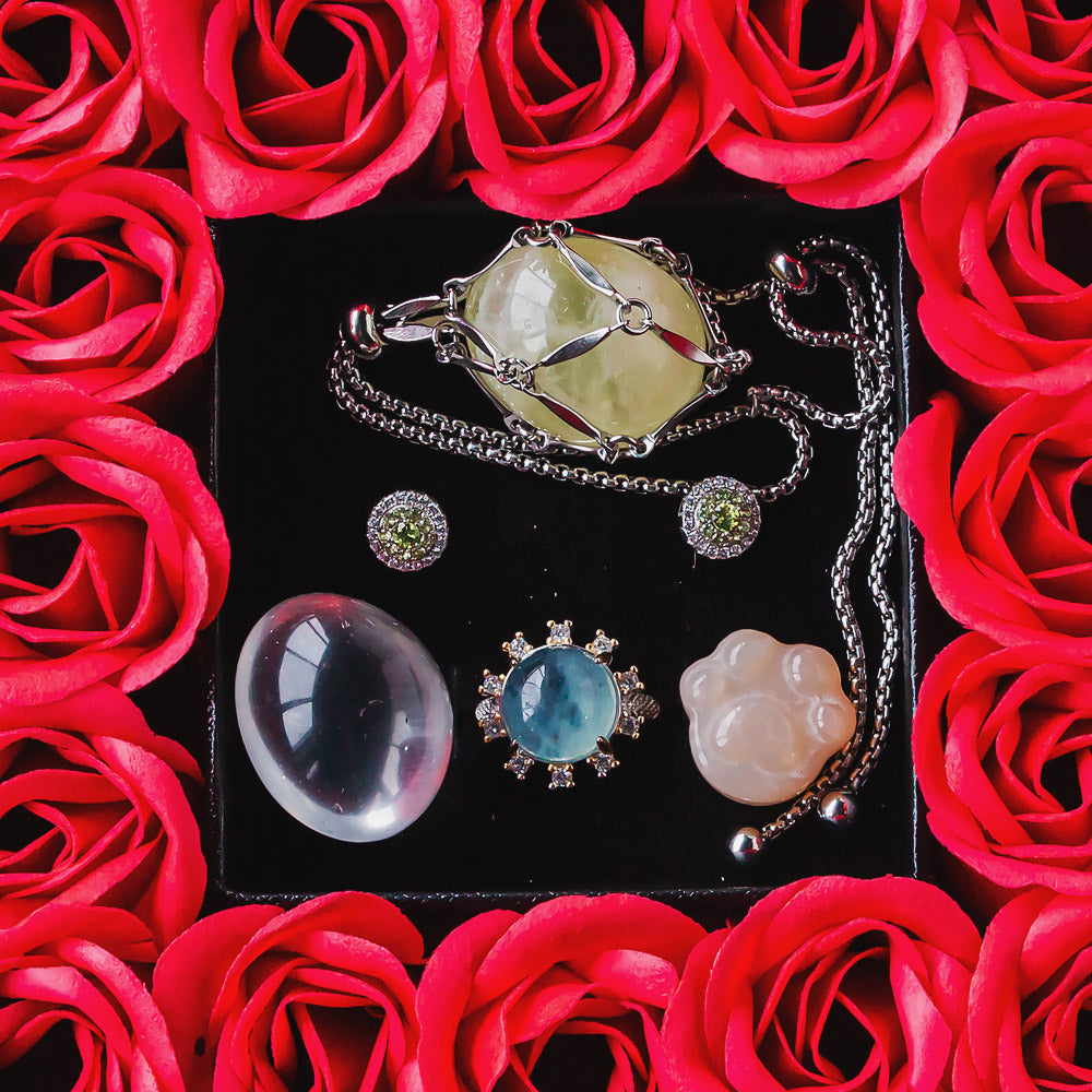 Reikistal Mother's Day 16 Eternal Flower Natural Crystal Gift Box Set