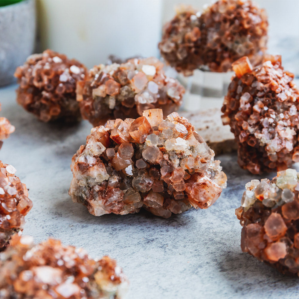 Reikistal Orange Aragonite Cluster