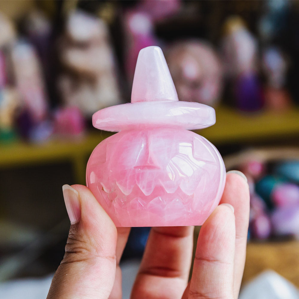 Reikistal Rose Quartz Wizard Hat Pumpkin