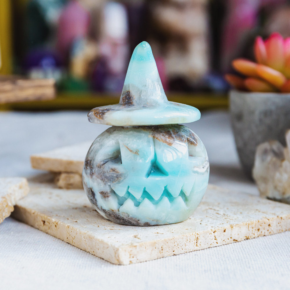 Reikistal Blue Sky Opal Wizard Hat Pumpkin