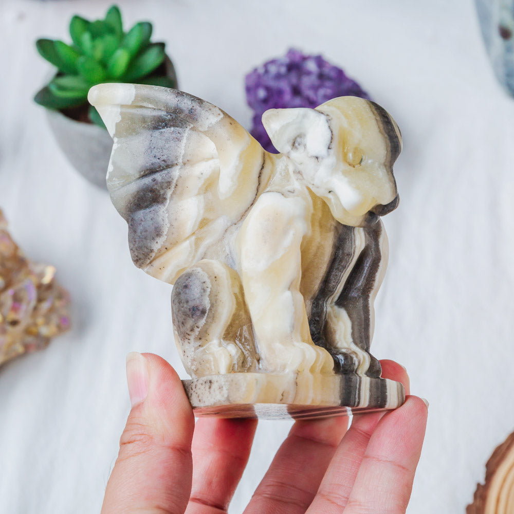 Reikistal Zebra Calcite Gargoyle