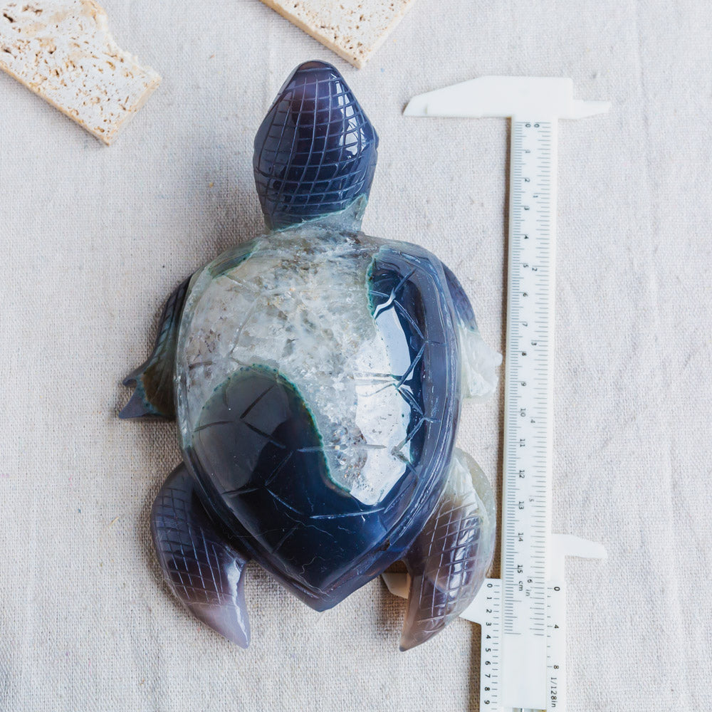 Reikistal Druzy Agate Turtle