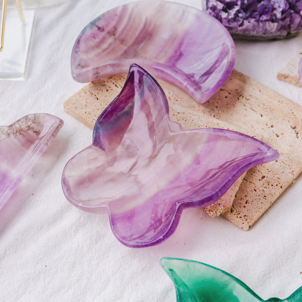 Reikistal Purple Fluorite Butterfly Bowl