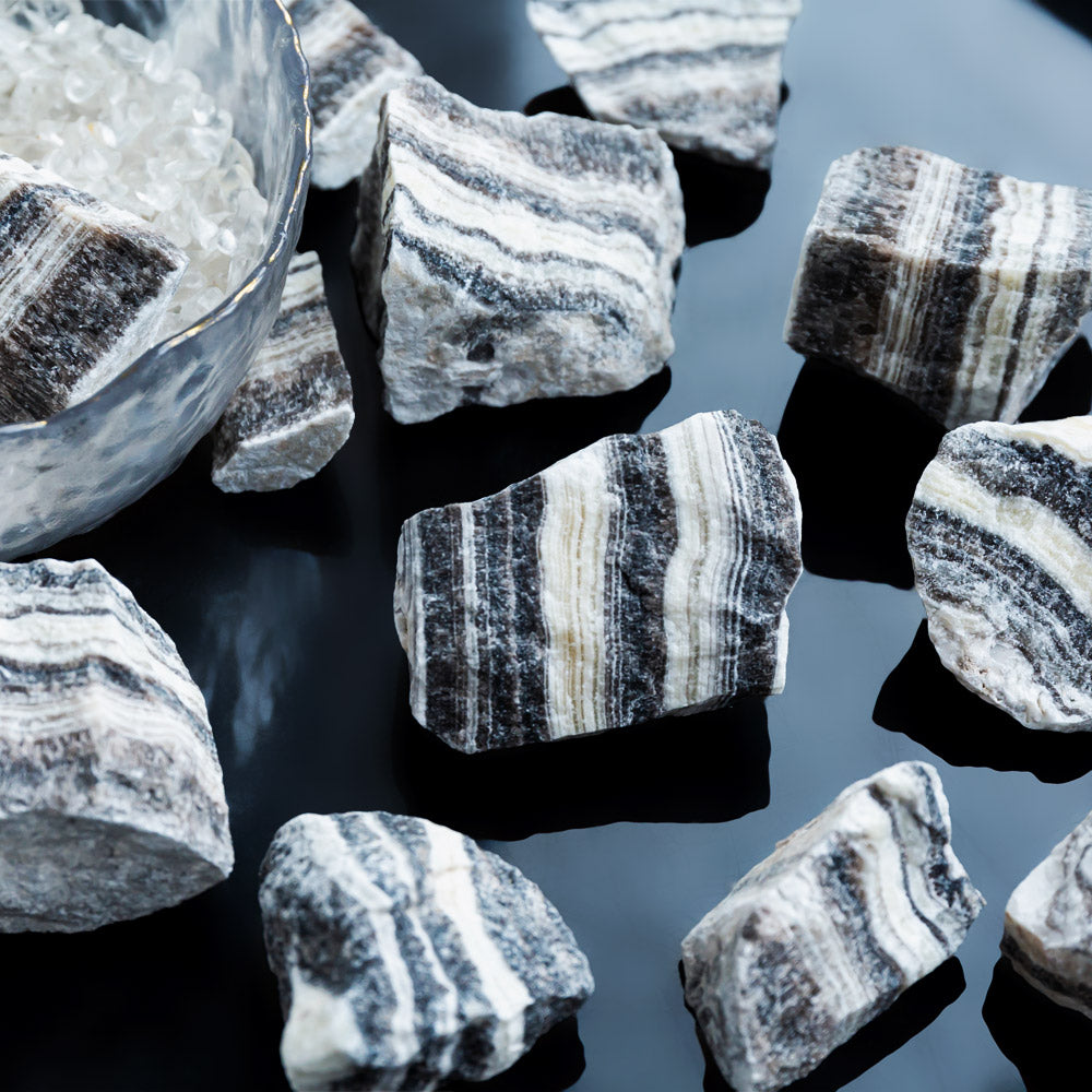 Reikistal Zebra Calcite Raw Stone
