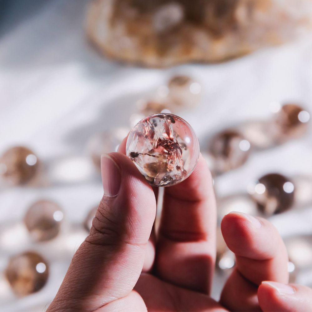 Reikistal Smoky Quartz With Rainbow Ball