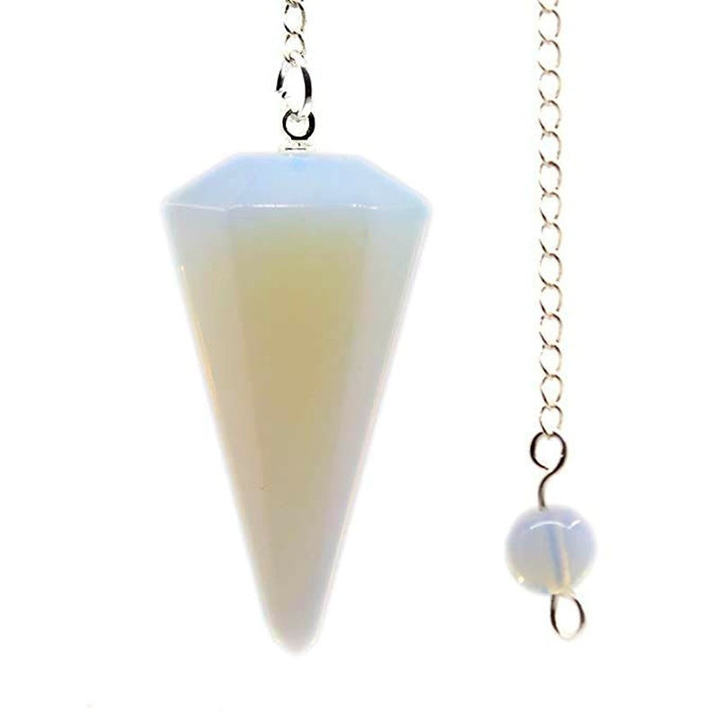 Reikistal Gemstone Hexagonal Pointed Pendant Pendulum