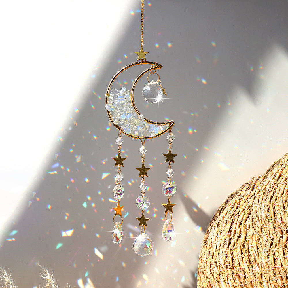 Reikistal Moon Catcher Crystal Wind Chime Home Decor