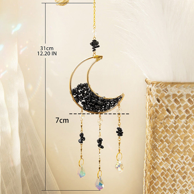 Reikistal Moon Catcher Crystal Wind Chime Home Decor