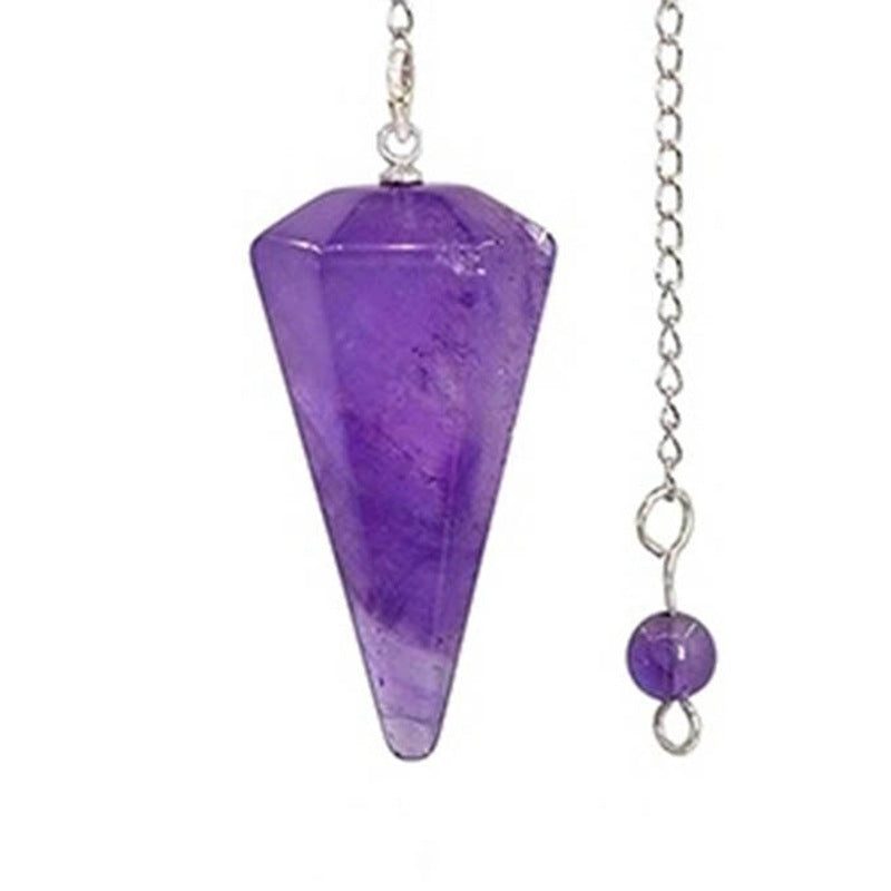 Reikistal Gemstone Hexagonal Pointed Pendant Pendulum