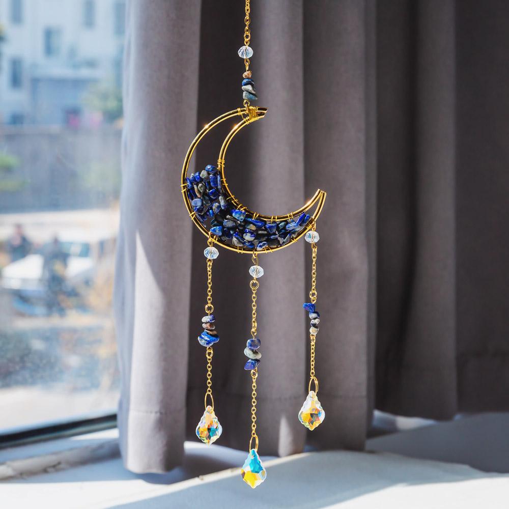 Reikistal Moon Catcher Crystal Wind Chime Home Decor