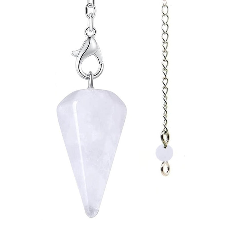 Reikistal Gemstone Hexagonal Pointed Pendant Pendulum