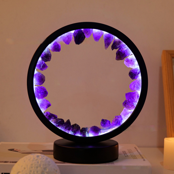 Reikistal Rechargeable Amethyst Circle Decorative Lights