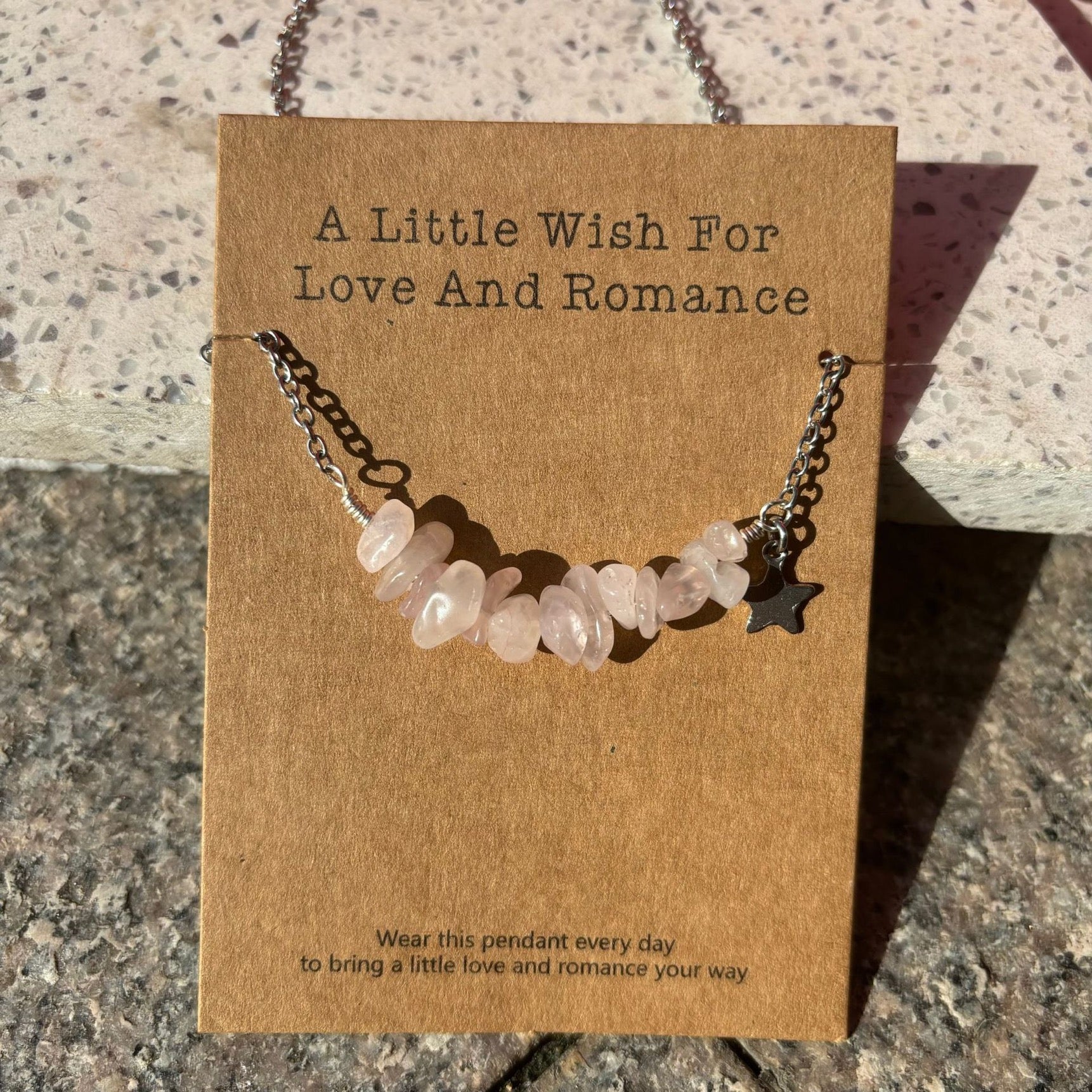 Reikicrystal Natural crystal Chips With Bamboo Necklace
