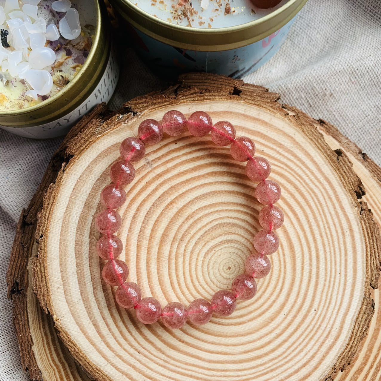 Reikistal Strawberry Quartz Bracelet