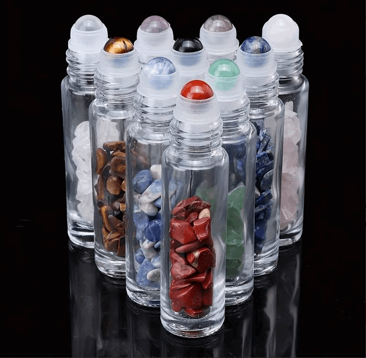 Reikistal 10pcs Clear Glass Roller Bottles