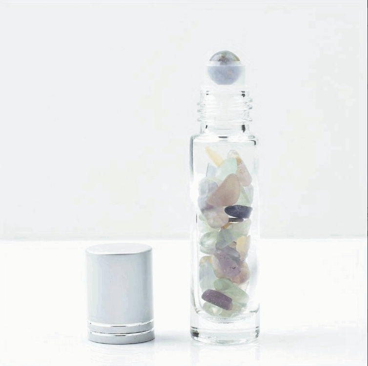 Reikistal 10pcs Clear Glass Roller Bottles