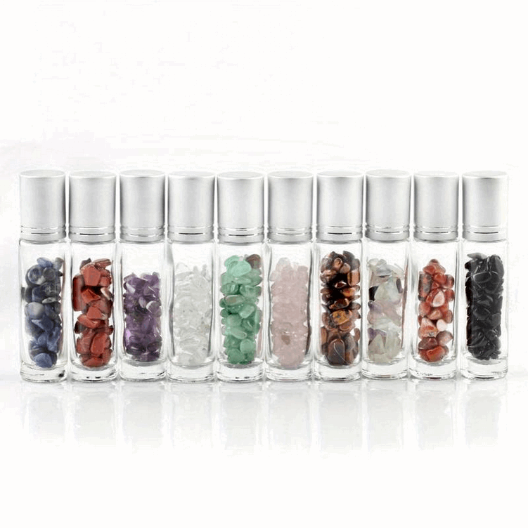 Reikistal 10pcs Clear Glass Roller Bottles