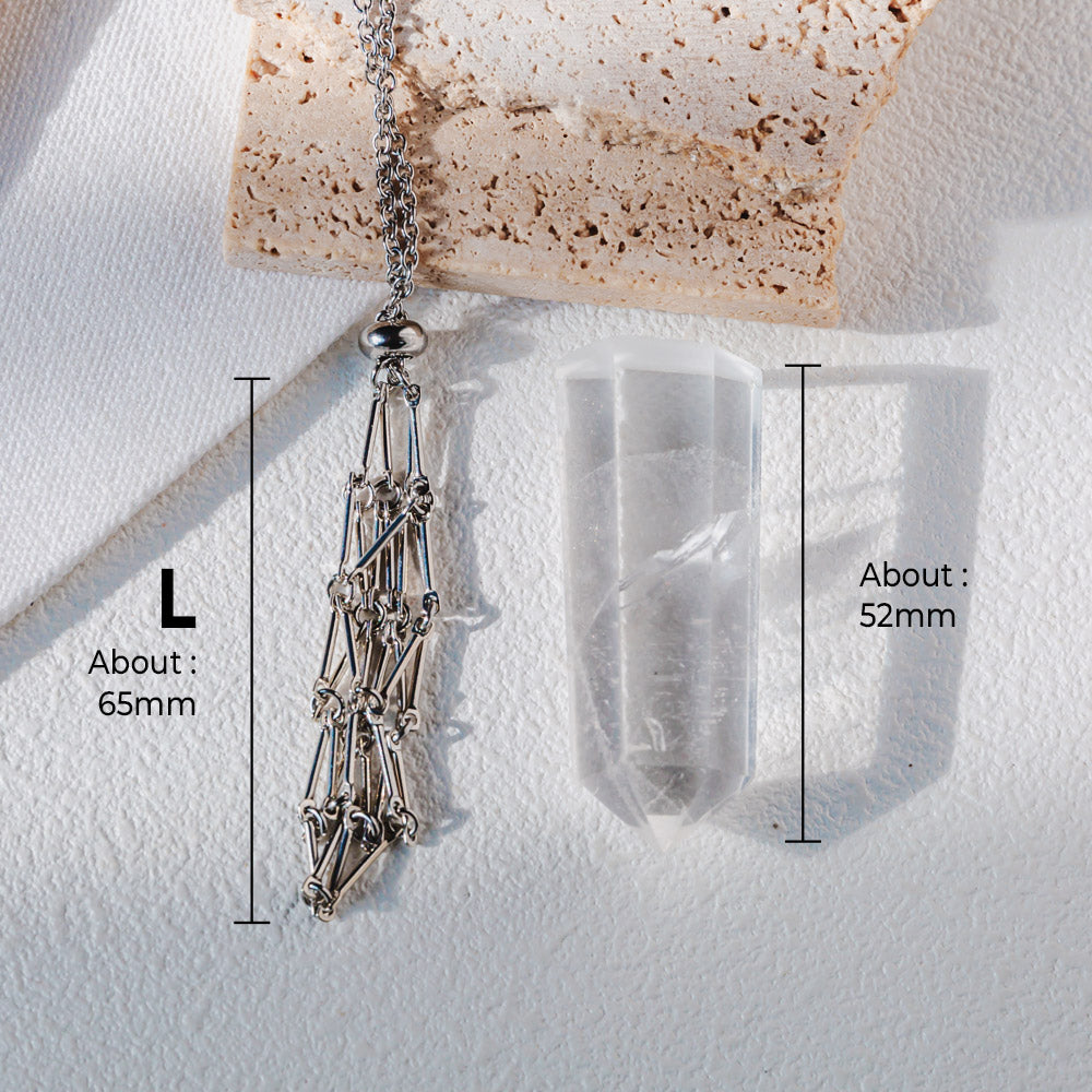 Reikistal Net Metal Bamboo Necklace Woven Pendant