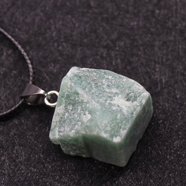 Reikicrystal Irregular Crystal Stone Wire-Wrapped Pendant Necklace