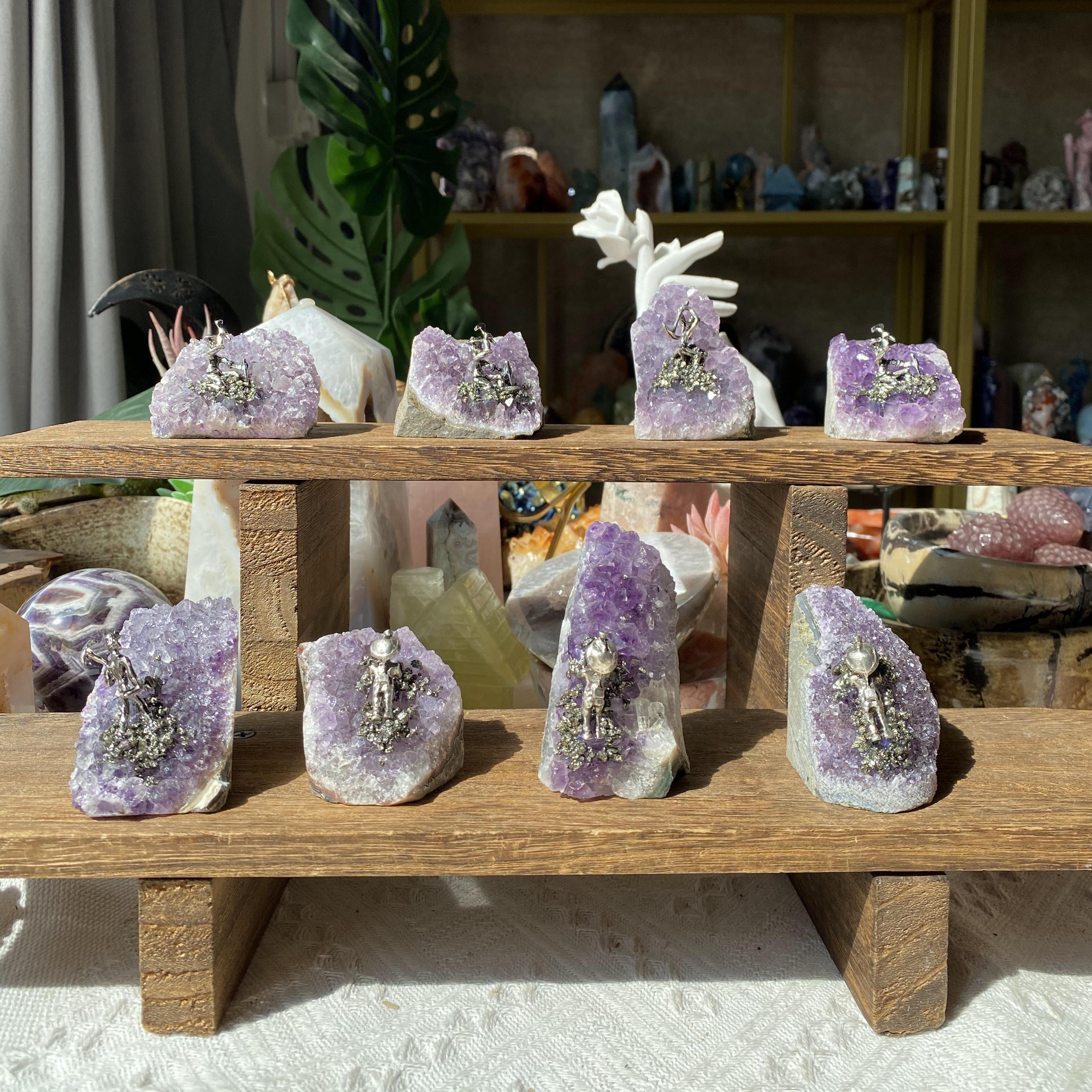 【Weekly Flash Deals】Amethyst Cluster With Miner Carving Free Form Collection