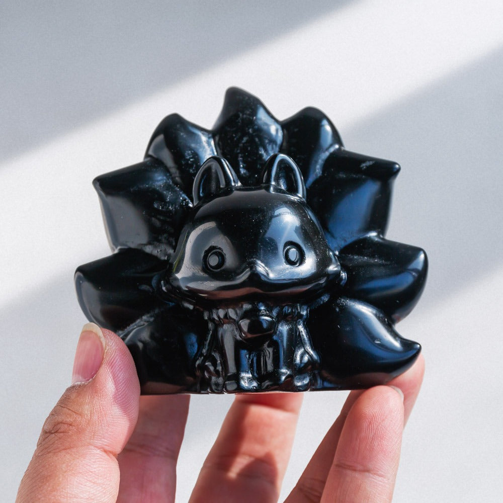 Reikistal Obsidian 9 Schwänze Fuchs