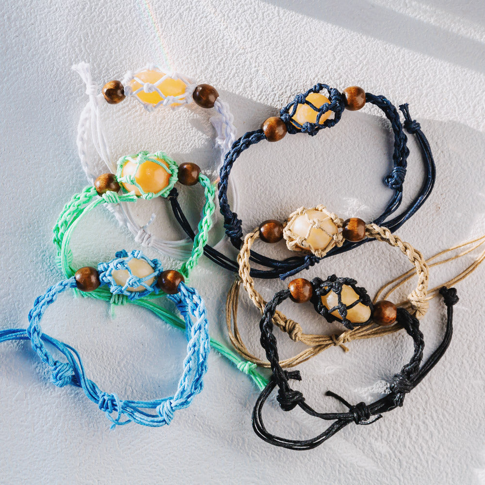 Reikistal【Cord Bracelet】Natural Crystal Cage Bracelet