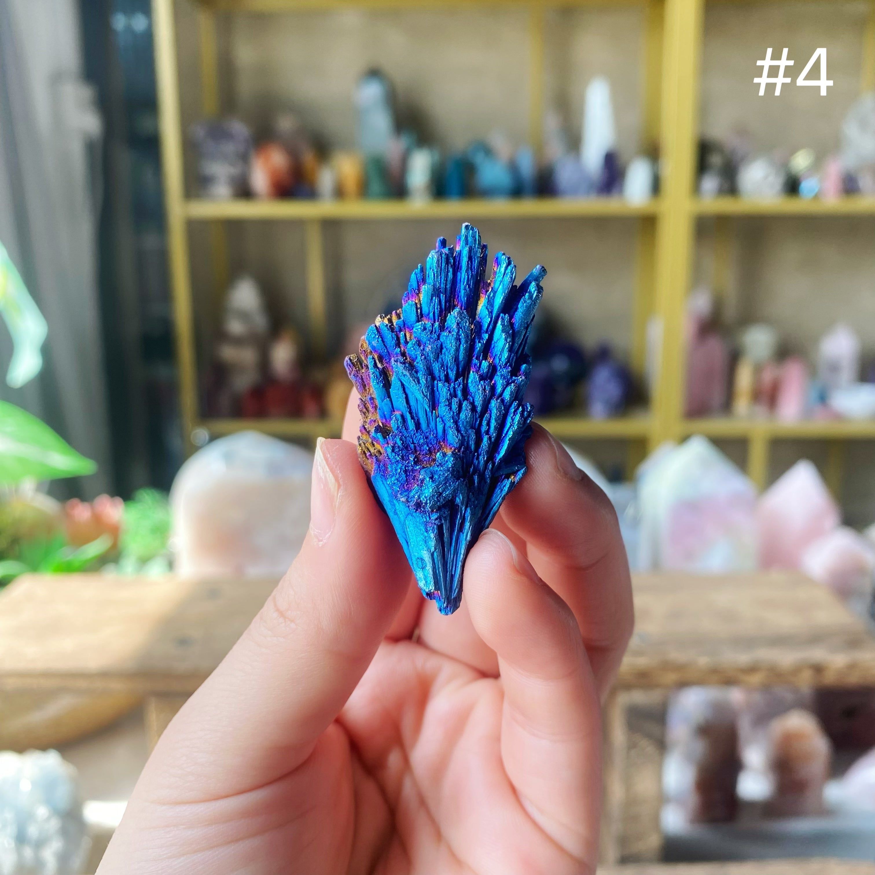 【Weekly Flash Deals】Aura Black Tourmaline Peacock Blue Feathers