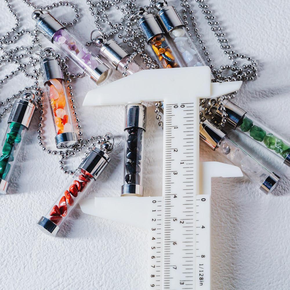 Reikistal【Zodiac】Natural Crystal Chips Wishing Bottle Necklace