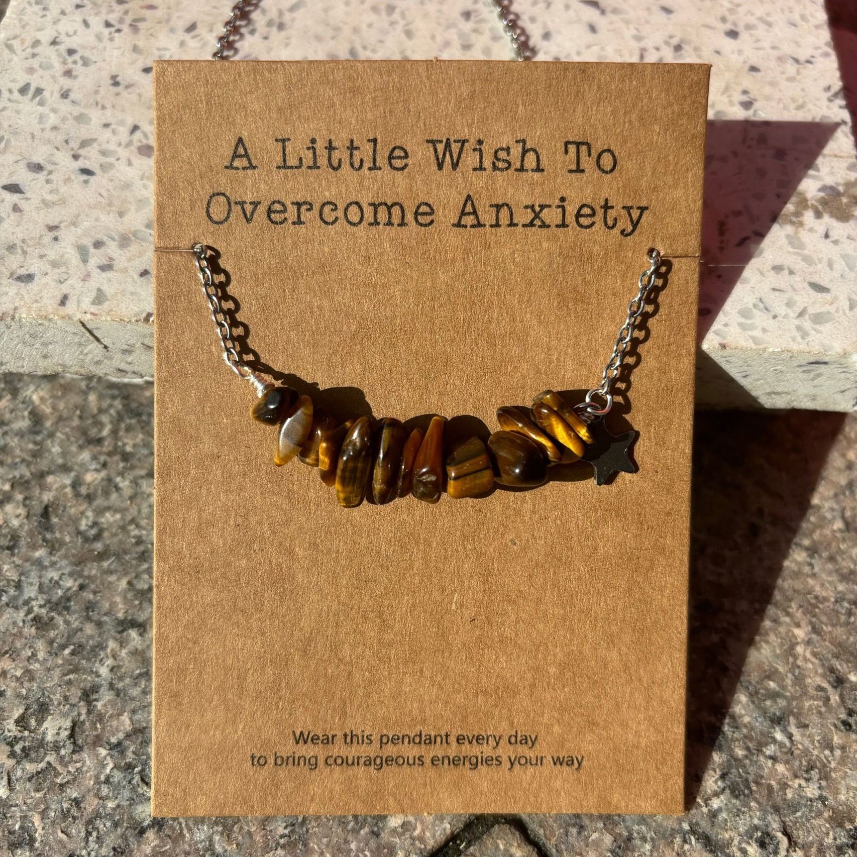 Reikicrystal Natural crystal Chips With Bamboo Necklace