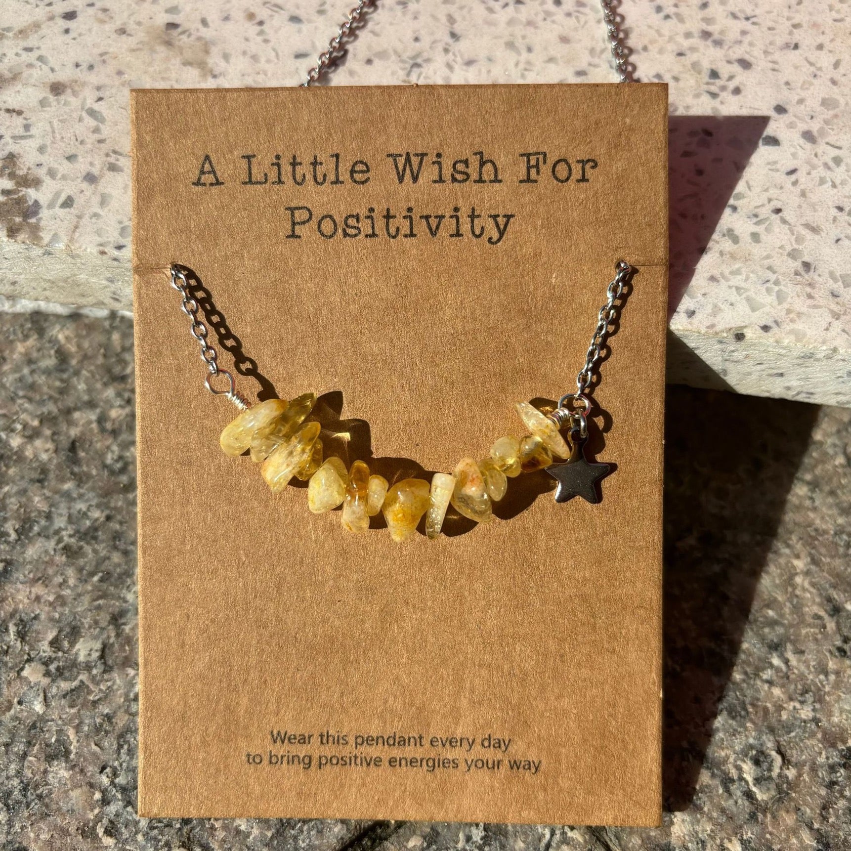 Reikicrystal Natural crystal Chips With Bamboo Necklace