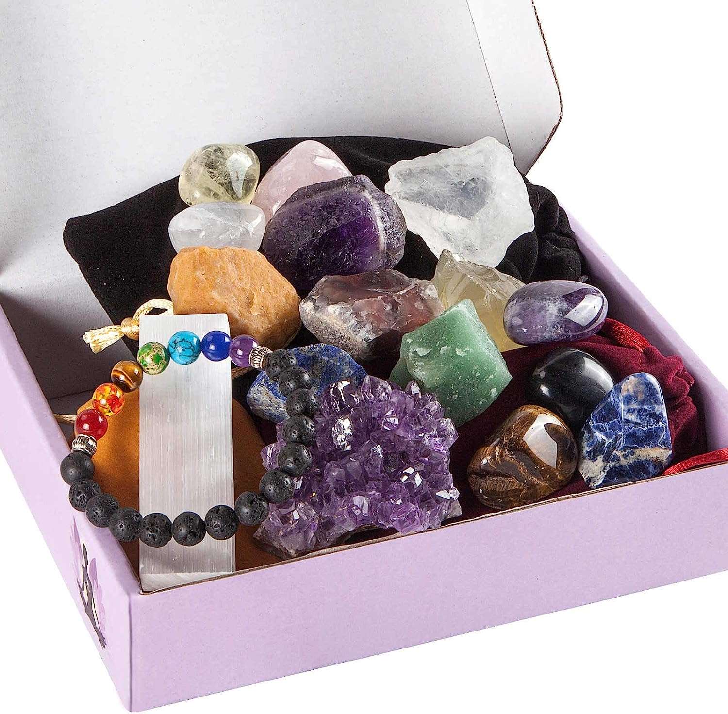 Healing Crystals Set, 17PCS Crystal Healing Stones Kit for Yoga, Meditation