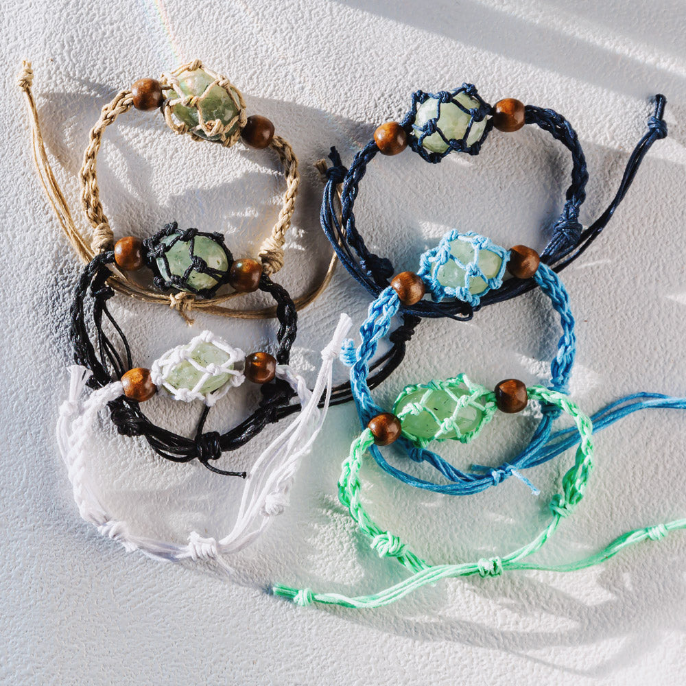 Reikistal【Cord Bracelet】Natural Crystal Cage Bracelet