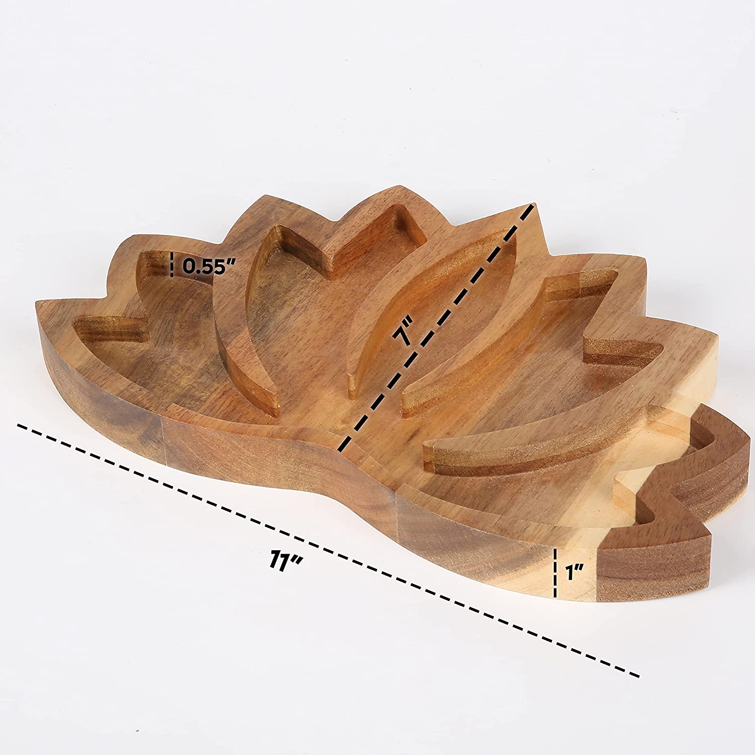 Reikistal Curawood Lotus Crystal Tray/ Shelf for Stones