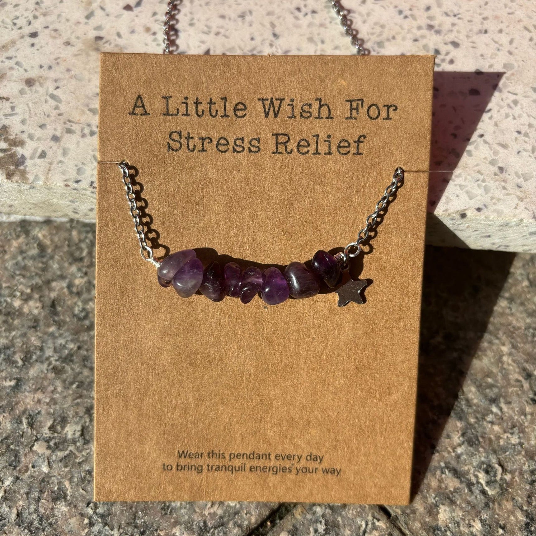 Reikicrystal Natural crystal Chips With Bamboo Necklace