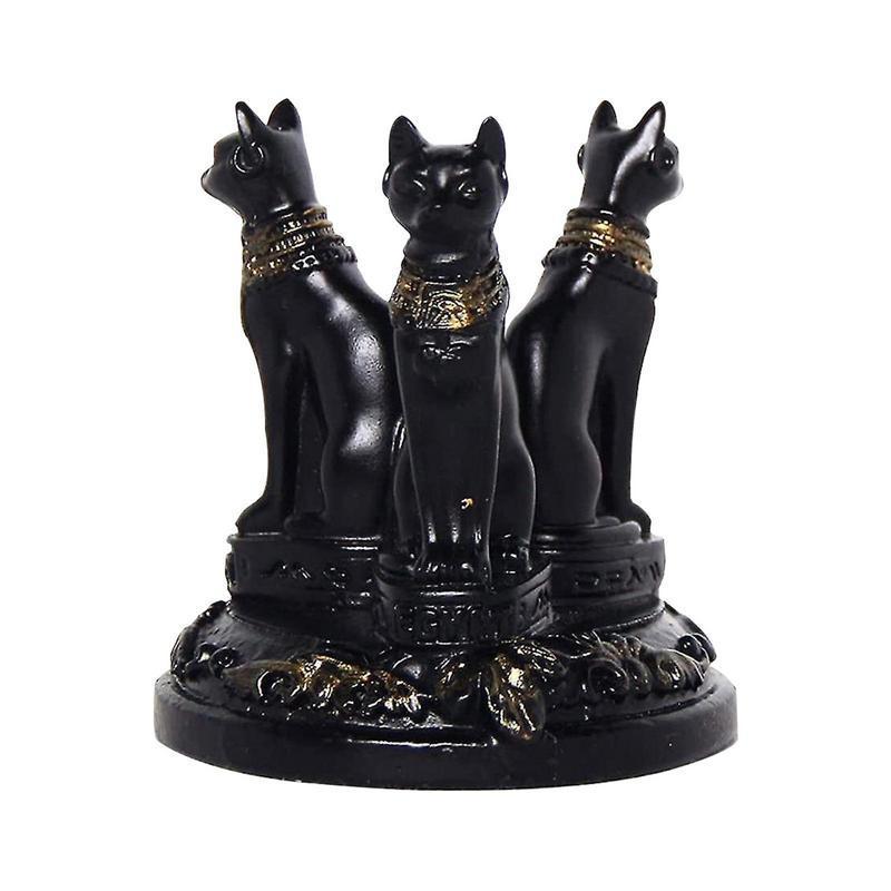Reikistal Egyptian Cat Statues Crystal Base