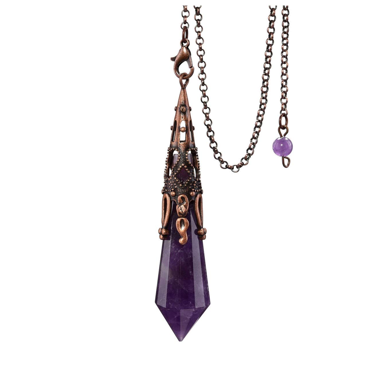 Reikistal Amethyst Crystal Dowsing Divination Pendulum Pendant