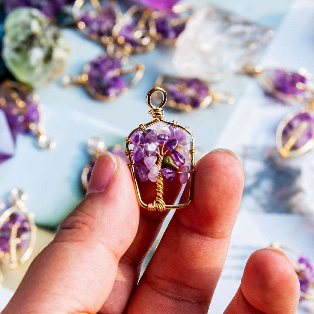 Reikistal Amethyst Cluster Pendant