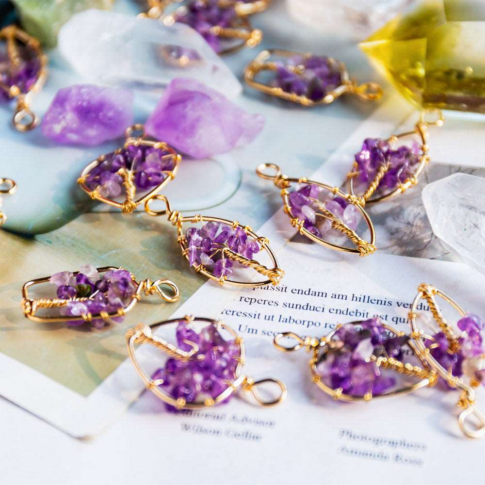 Reikistal Amethyst Cluster Pendant