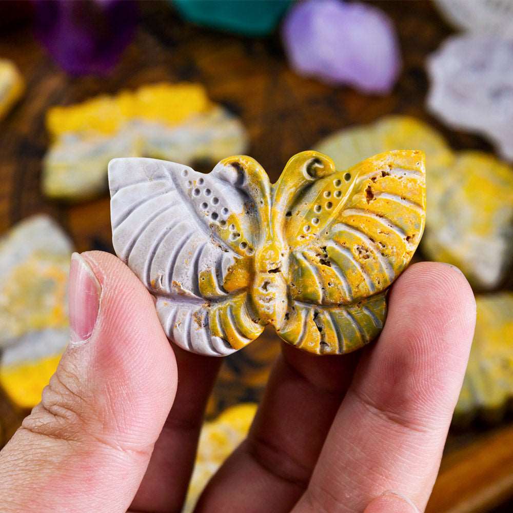 Reikistal 2'' Bumble Bee Jasper Butterfly