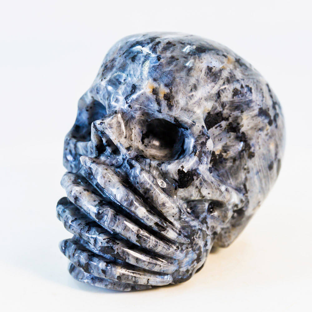 Reikistal Laurvikite Human Skulls Hand Carved