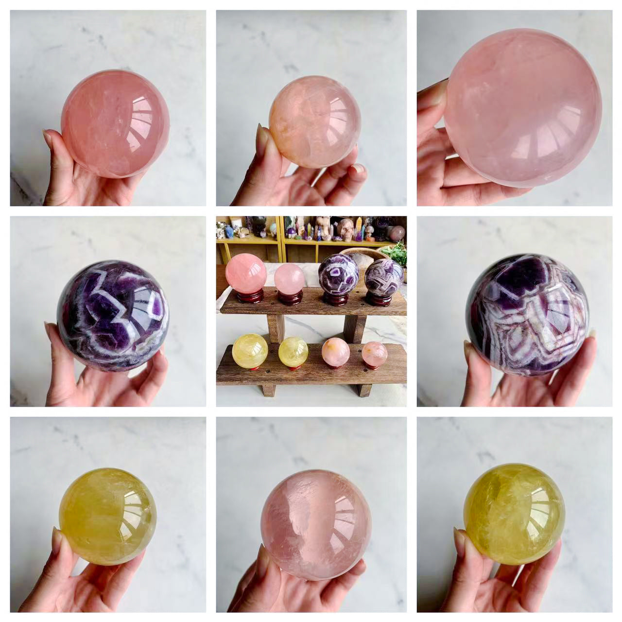 【Weekly Flash Deals】Rose Quartz/Cirtine/Dream Amethyst Sphere