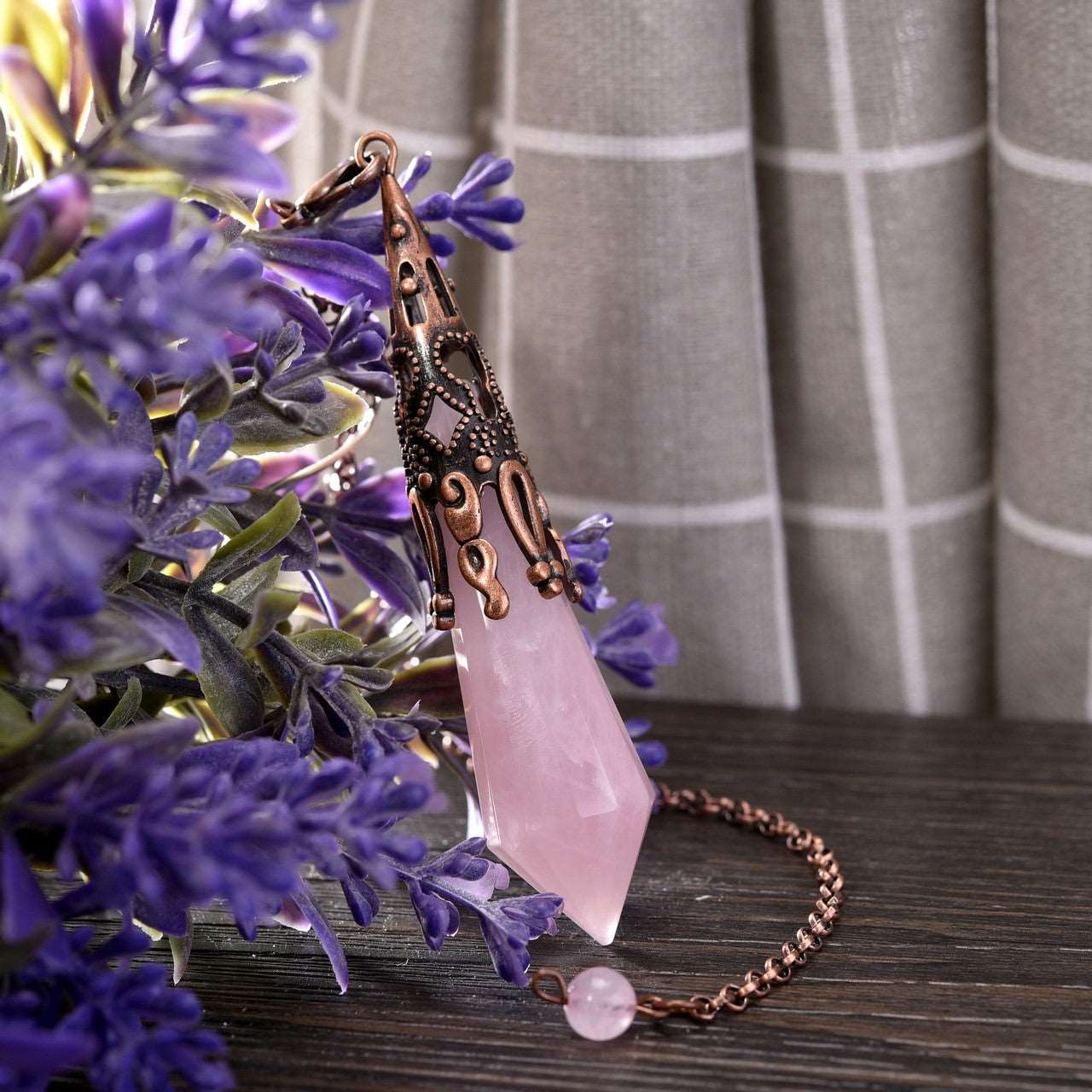 Reikistal Amethyst Crystal Dowsing Divination Pendulum Pendant