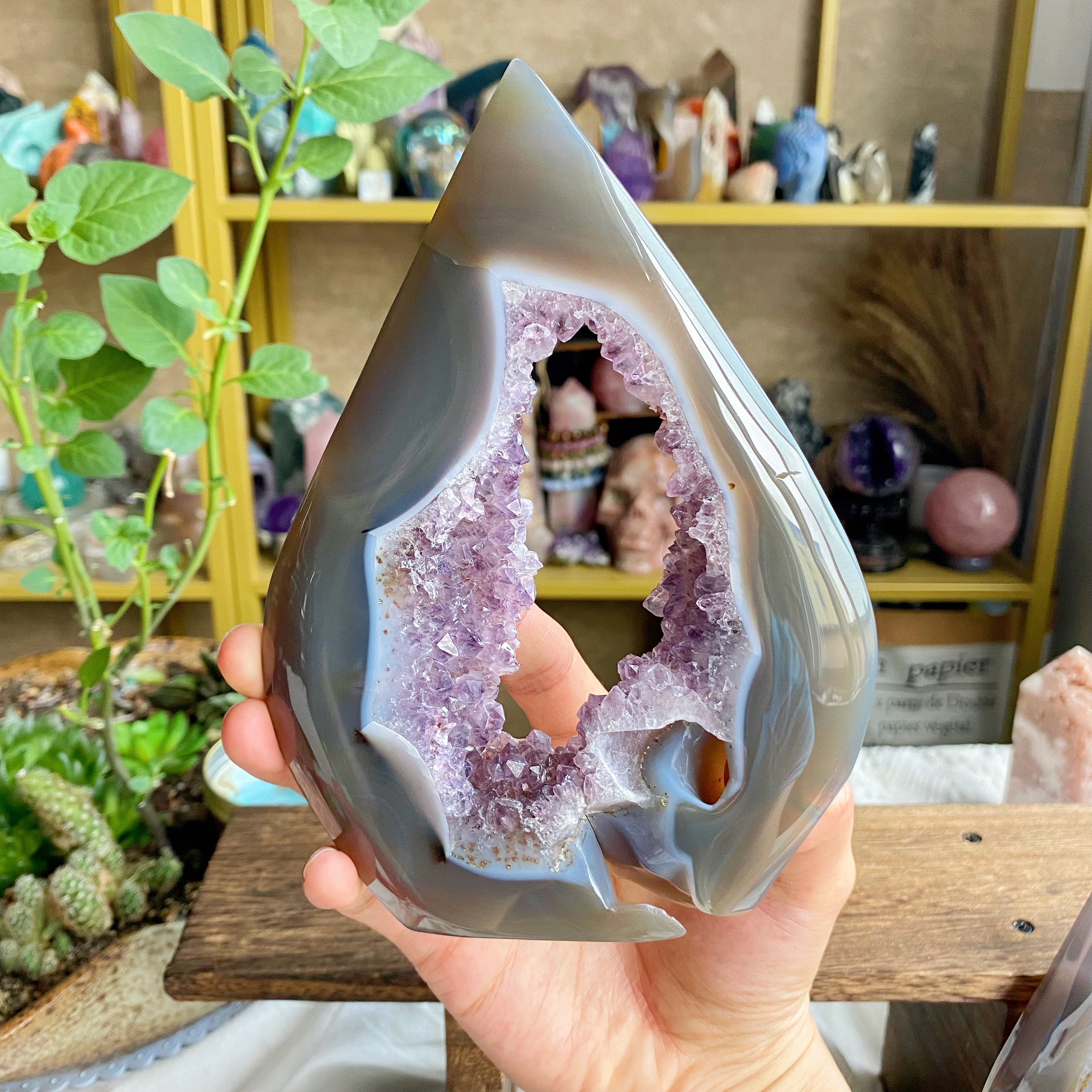 【Weekly Flash Deals】Druzy Agate With Amethyst Free Form