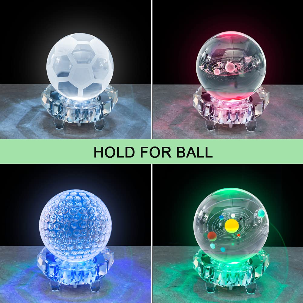 Reikistal Crystal LED Light Base Sphere Holder